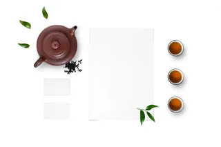 高端品牌茶叶包装盒纸袋智能贴图样机产品效果图展示PSD素材模板