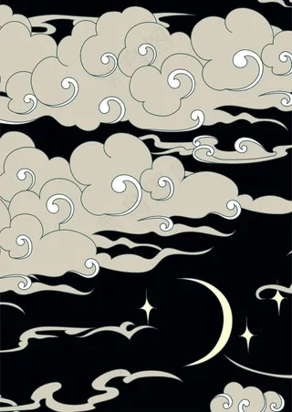 黑白色系 古典翔云