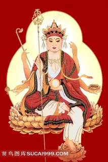 大幅高清六臂地藏王菩萨庄严圣像 大幅高清六臂地藏王菩萨庄严圣像