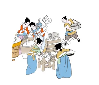 古代人物做粿-做美食图片