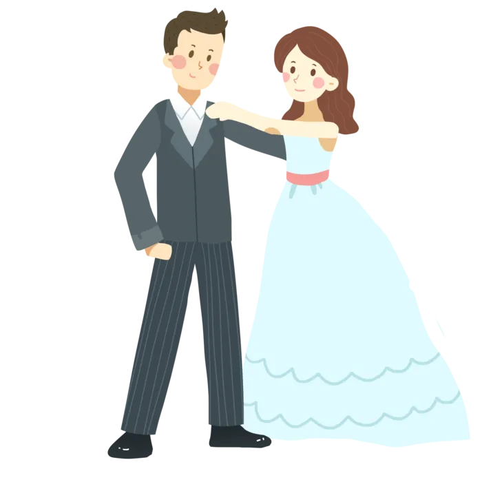 婚纱卡通人物婚礼白纱结婚婚纱摄影手绘