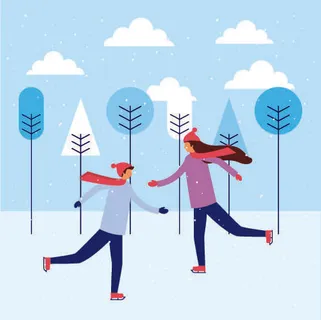 冬天服饰服装冬装穿冬装保暖冬季卡通人物男女装Ai矢量图片素材