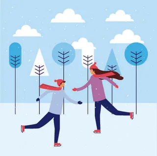 冬天服饰服装冬装穿冬装保暖冬季卡通人物男女装Ai矢量图片素材