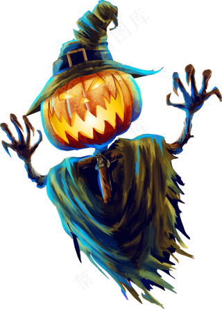 万圣节节日卡通手绘素材南瓜幽灵