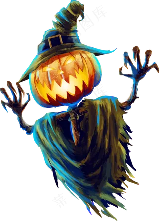 万圣节节日卡通手绘素材南瓜幽灵