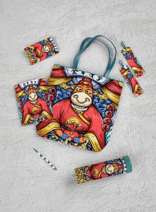 中国风国潮新春春节包装样机模板