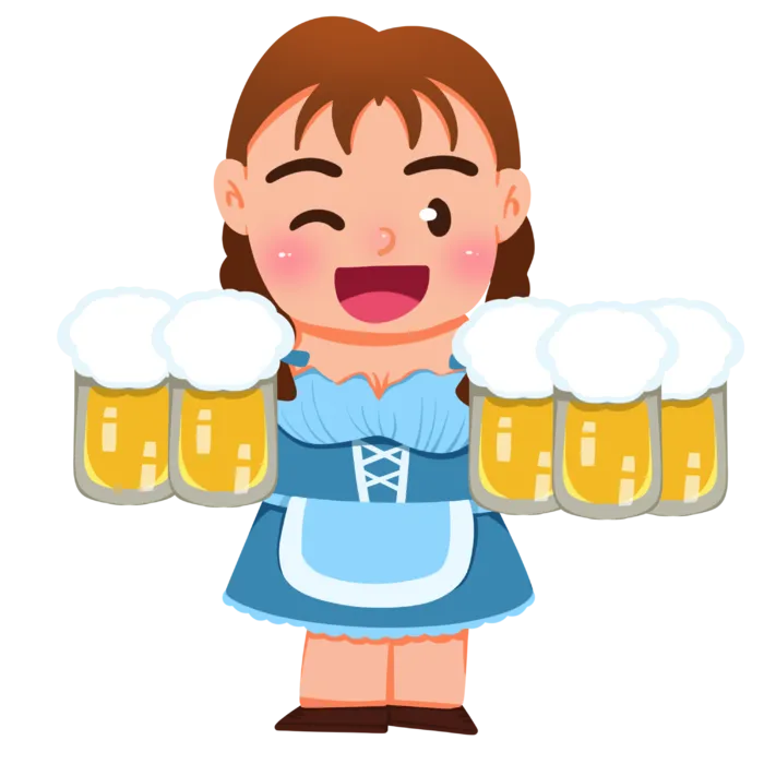 可爱手绘啤酒节干杯庆祝人物元素插画