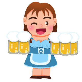 可爱手绘啤酒节干杯庆祝人物元素插画