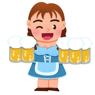 可爱手绘啤酒节干杯庆祝人物元素插画