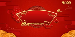 2022虎年新年春节卡通模板喜庆节日背景