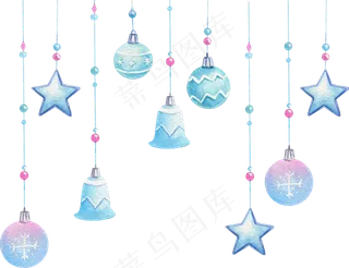 手绘插画-铃铛、星星