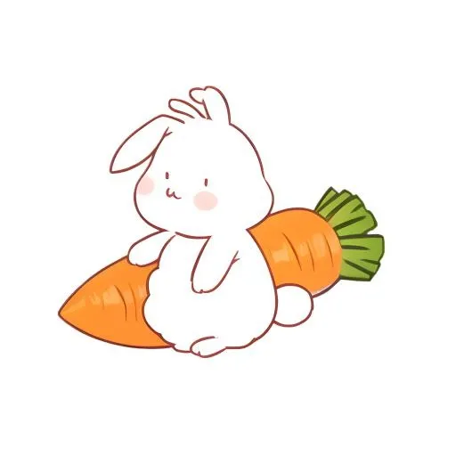 小兔子胡萝卜免抠(2048x2048)