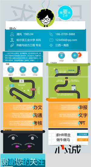 个人竞聘述职介绍简历ppt通用模板预览图
