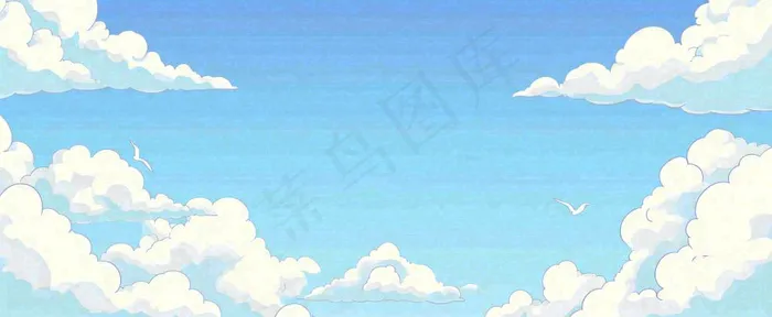 清新蓝天白云天空(1712x704)