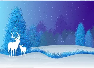 圣诞节雪花风景装饰背景墙