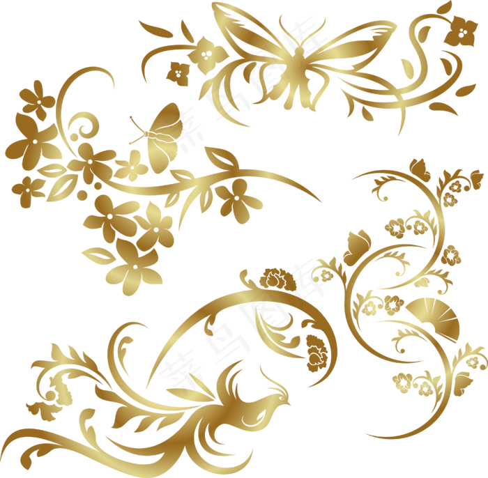 古典花纹素材图片下载(2900x2841)