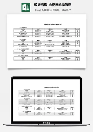 数据结构-地貌与地物信息excel模板
