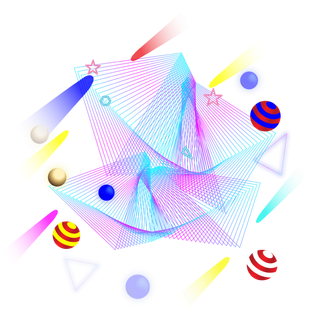 科技感炫彩霓虹灯png免抠电商矢量背景框底纹