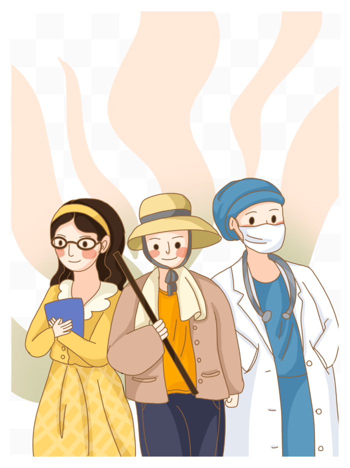 五一劳动节卡通人物群像插画元素psd模版下载