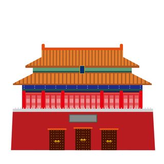 复古中国风国潮古建筑插画手绘高楼古塔AI素材亭子png免抠图