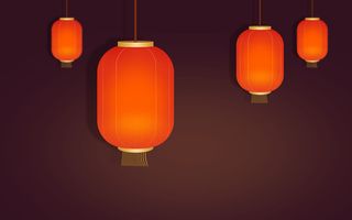 中国风古典传统图案边框纹理祥云灯笼装饰线条PSD背景素材