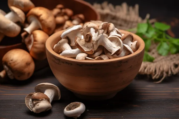 新鲜采摘的蘑菇蔬菜摄影图(4032x2688)