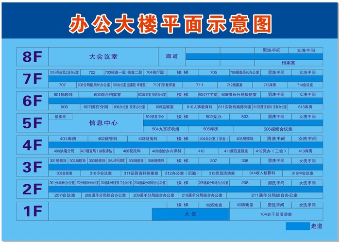办公大楼平面示意图-未转曲cdr矢量模版下载