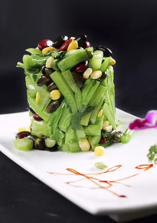 L01029彩豆扣菜心2