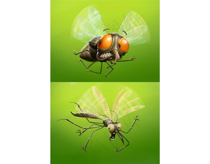昆虫表情插画