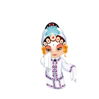 卡通京剧戏剧人物脸谱插画PNG图片 国潮中国风Q版戏剧人物PS素材