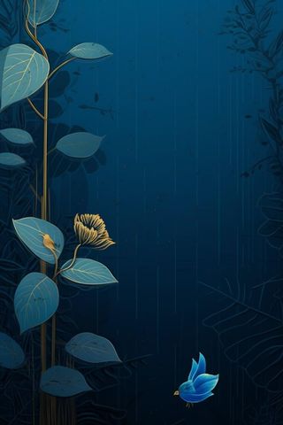 高端大气蓝色荷花线条背景