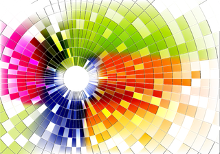 彩色色块圆环科技kv主视觉素材