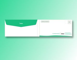 蓝色简洁公司信封