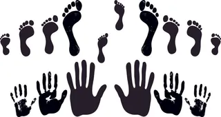 矢量免抠手印脚印