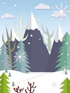 唯美小清新雪花冬天背景素材