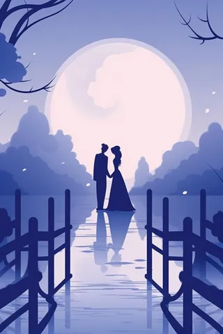 扁平情人桥渐变背景