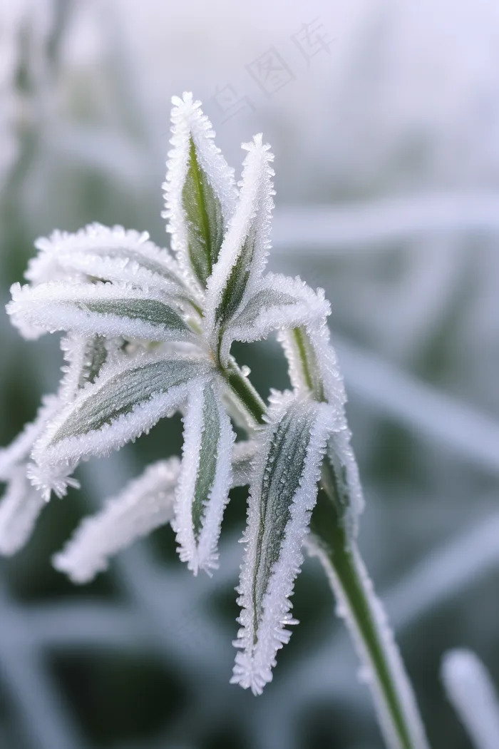 白霜挂满植物枝头冬天雾凇摄影图(2688x4032)