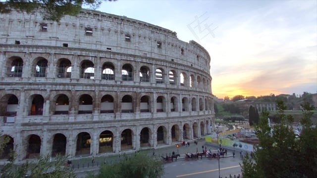 斗兽场, 建造, 纪念碑, 日落, 地标, 罗马, 意大利