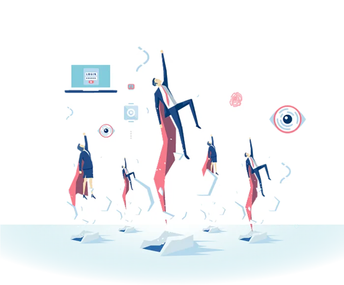 办公人物卡通画科技kv主视觉素材