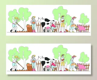 扁平化人物场景办公互联网等距ai矢量设计网页海报UI素材插画