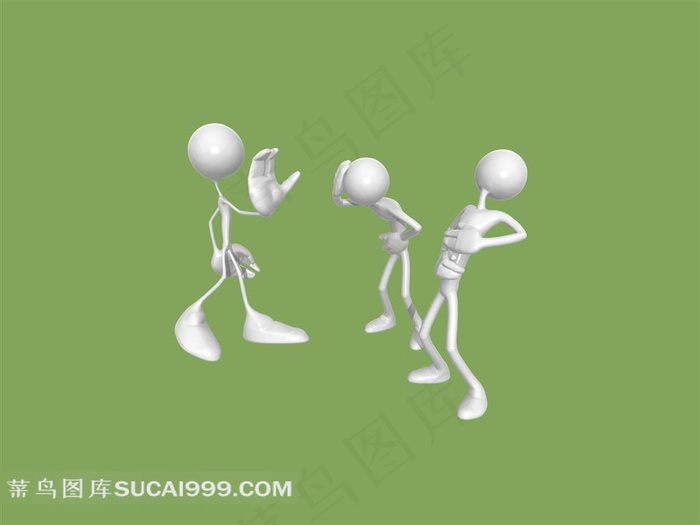 3D小人头疼肚子疼高清素材