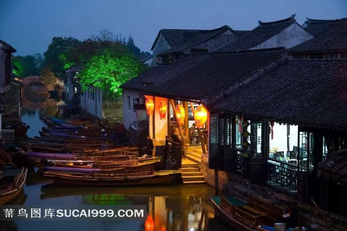 江苏昆山周庄迷人夜景