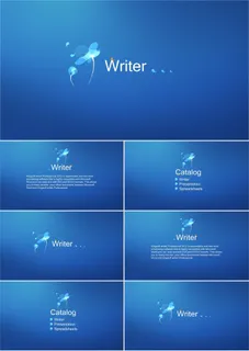 蓝色通用简约PPT模板下载