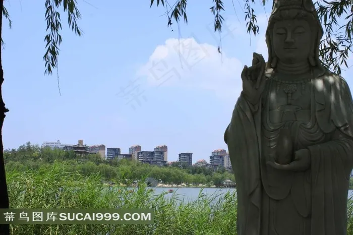 曲江观音雕塑摄影素材