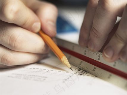 手部写真铅笔标尺