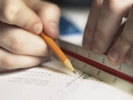 手部写真铅笔标尺