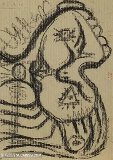 毕加索抽象线描人物装饰画 毕加索抽象线描人物装饰画
