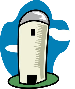 塔楼卡通现代农业