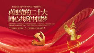 喜迎党的二十大红色展板