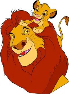 卡通动漫动画狮子王辛巴威武狮子雄狮父子矢量图素材